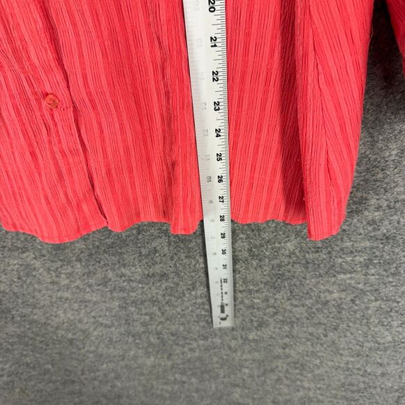 Quizz Shirt Women 20 Plus Pink Striped Button Up Collared Long Sleeve Cotton - Picture 5 of 6